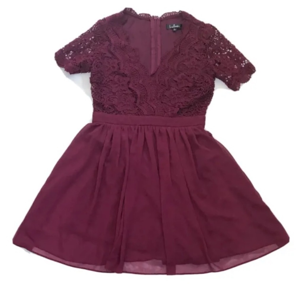 Lulus Burgundy Lace Bodice Dress Size Small Red Wedding Dark Romance Goth Core